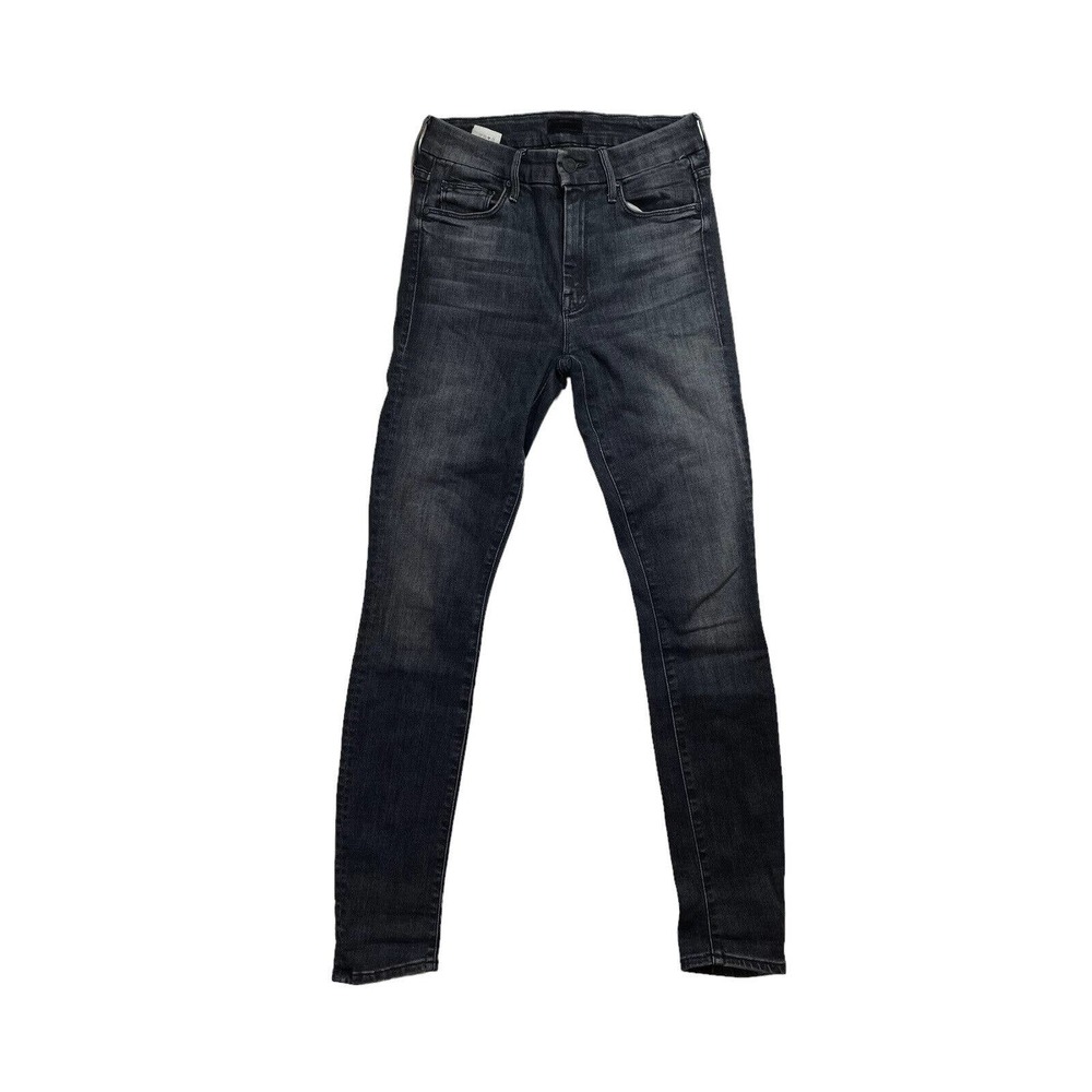 Mother Jeans Women's 24 The Looker Skinny Night Owl Black Faded‎ Stretch Denim
